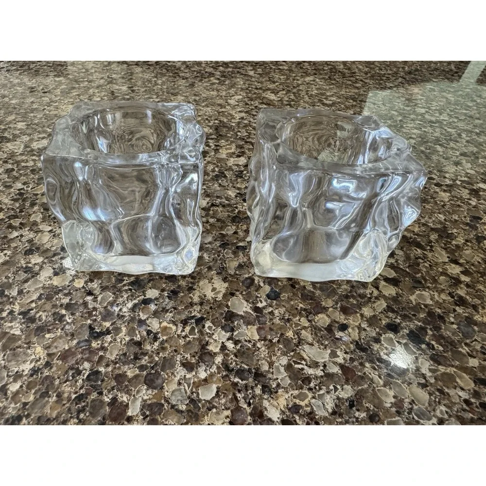 Partylite Ice Cube Votive candle holder EUC Set Of Two‎ - Picture 4 of 8
